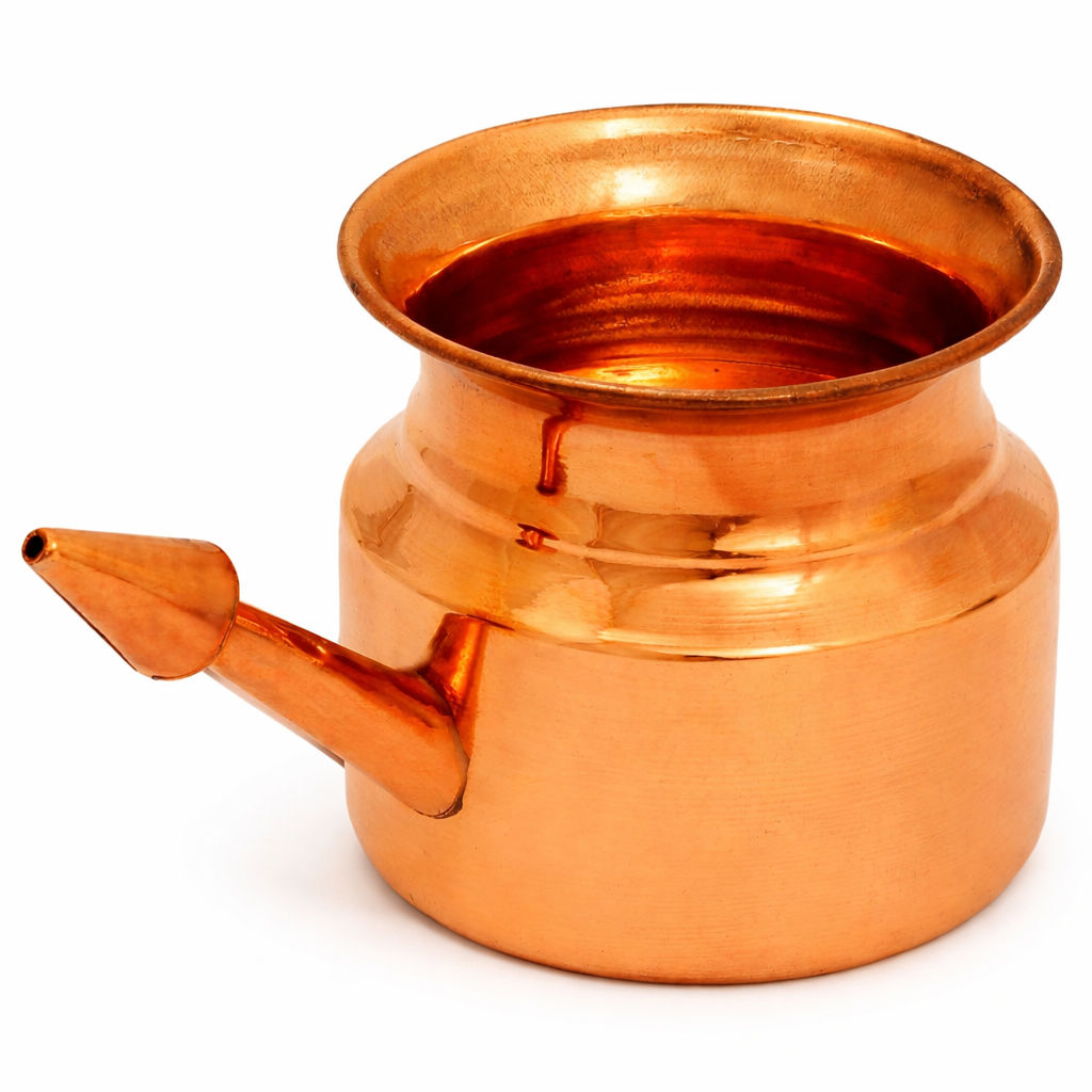 Pure copper handmade ramjhara, neti pot - 300 ml